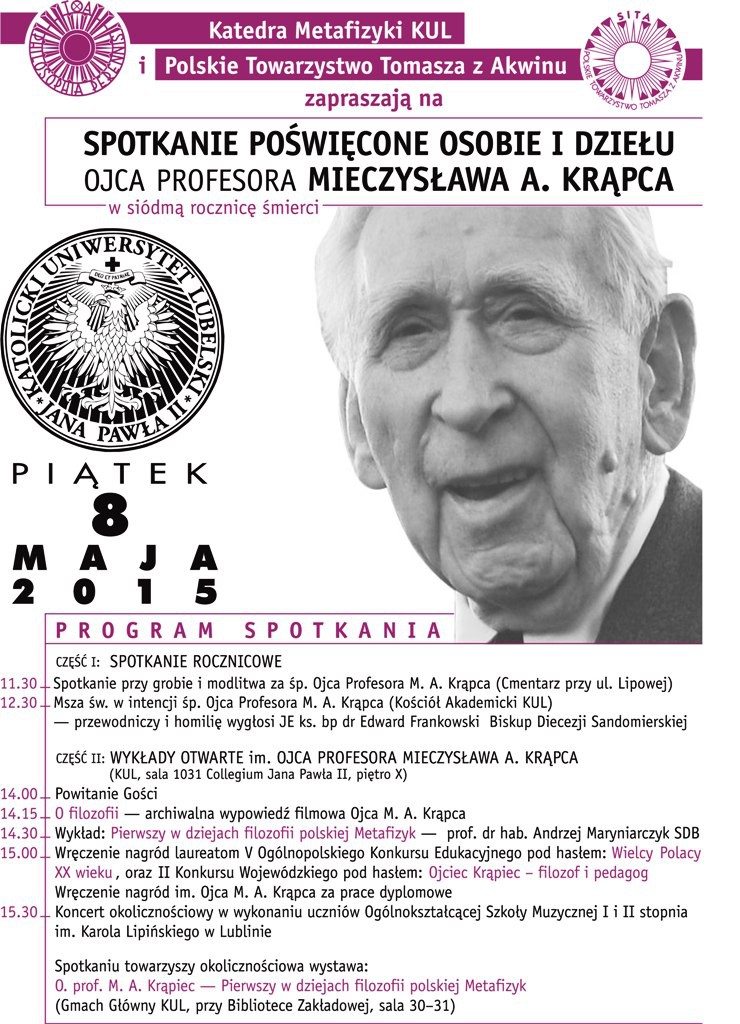 Wspomnienie o. prof. M. A. Krąpca w VII rocznicę śmierci