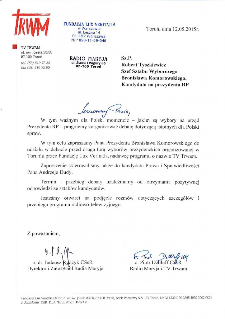 zaproszenie - sztab-Bronisława-Komorowskiego