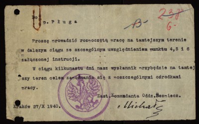 Dokument ZWZ adersowany do Cieplińskeigo