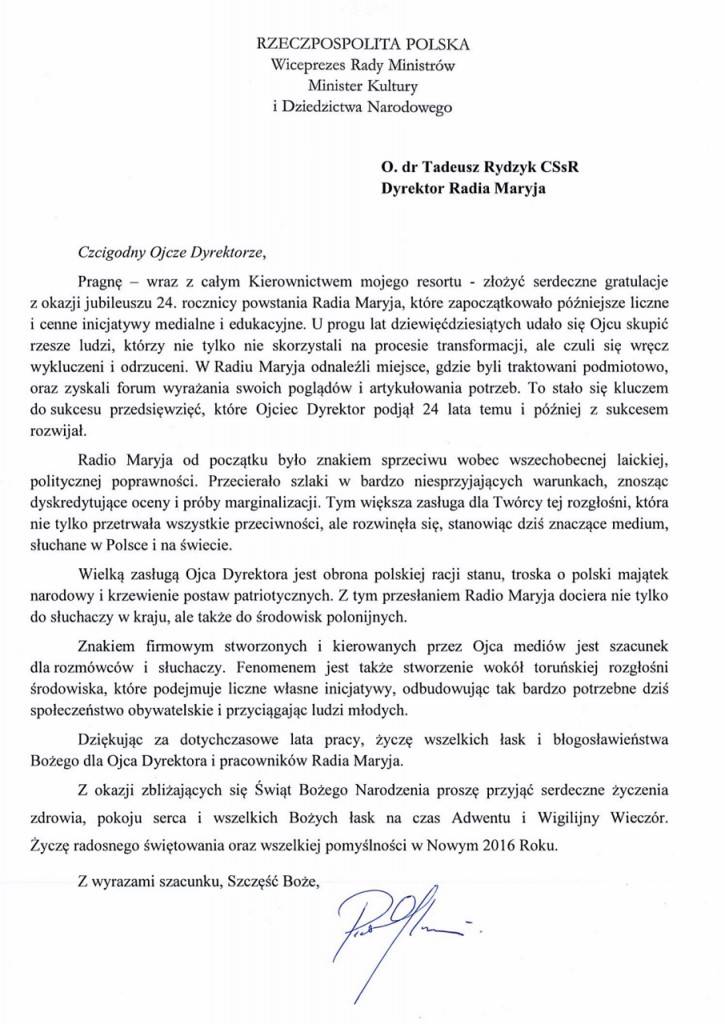 list min. Glińskiego