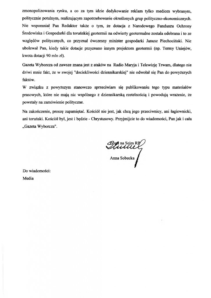 Pismo do Redaktora Gazety Wyborczej-2