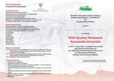 program obchodów rocznicy