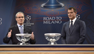 Draw ceremony for the semi-final matches of the UEFA Champions League 2015/16