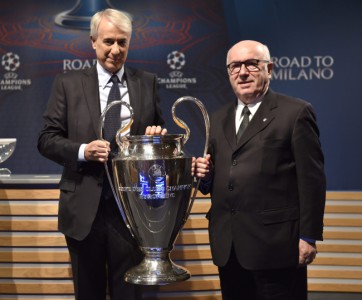 Draw ceremony for the semi-final matches of the UEFA Champions League 2015/16