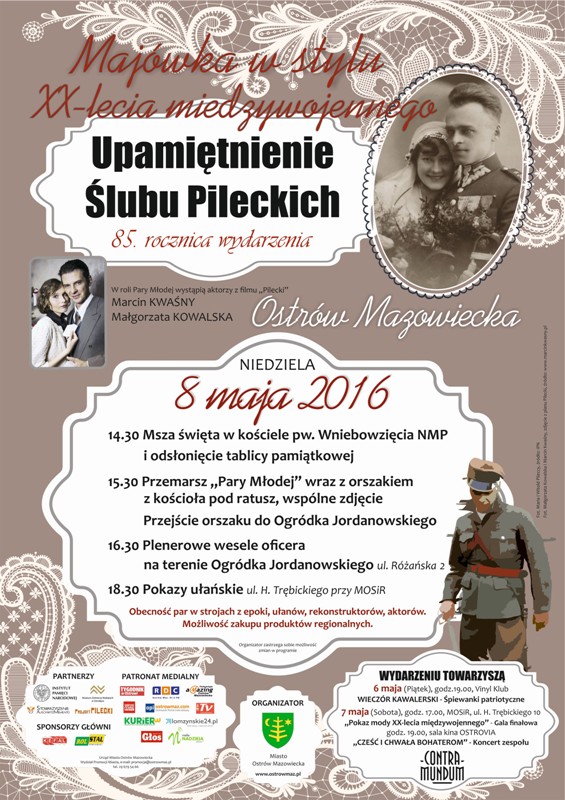 Inscenizacja ślubu rotmistrza Pileckiego w 85. rocznicę tego wydarzenia