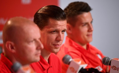 Szef banku informacji kadry Hubert Ma³owiejski bramkarz reprezentacji Polski Wojciech Szczêsny pi³karz Mariusz Stêpiñski
