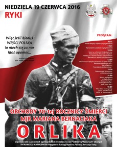 Obchody 70. rocznicy śmierci mjr Mariana Bernaciaka ,,Orlika”